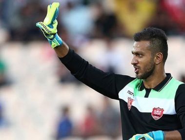 دروازه بان اول پرسپولیس در بازی با راه آهن